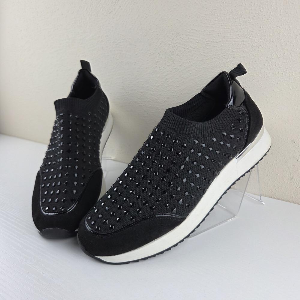 Anne Klein Legacy Black Comfort Casual Sneaker Slip On Shoes Women's Size 9.5
